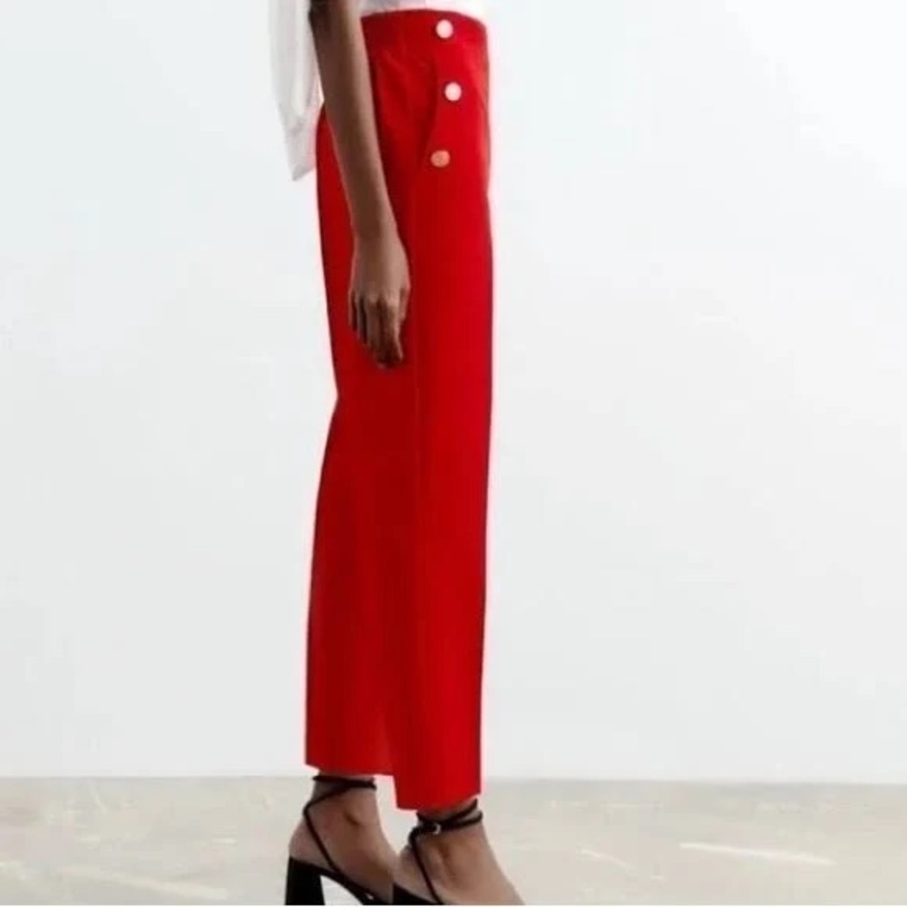 Stylish Red High-Waisted Pants